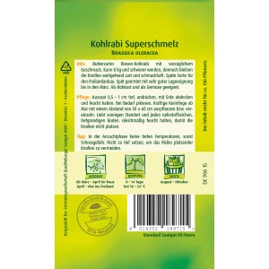 Quedlinburger Kohlrabi Superschmelz Samen für große, zarte Knollen.