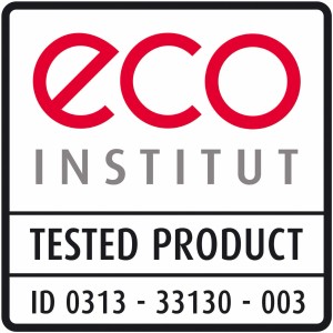 Eco Institut Siegel für Pflasterfugenmörtel, geprüftes Produkt.