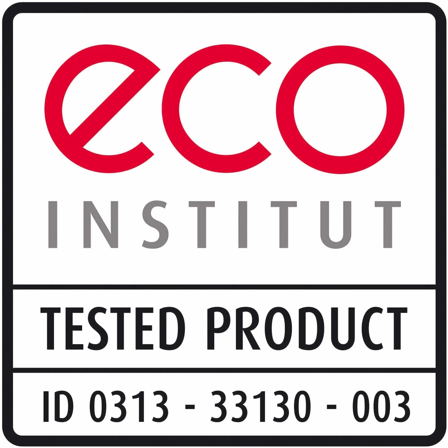 Eco Institut Siegel für Pflasterfugenmörtel, geprüftes Produkt.