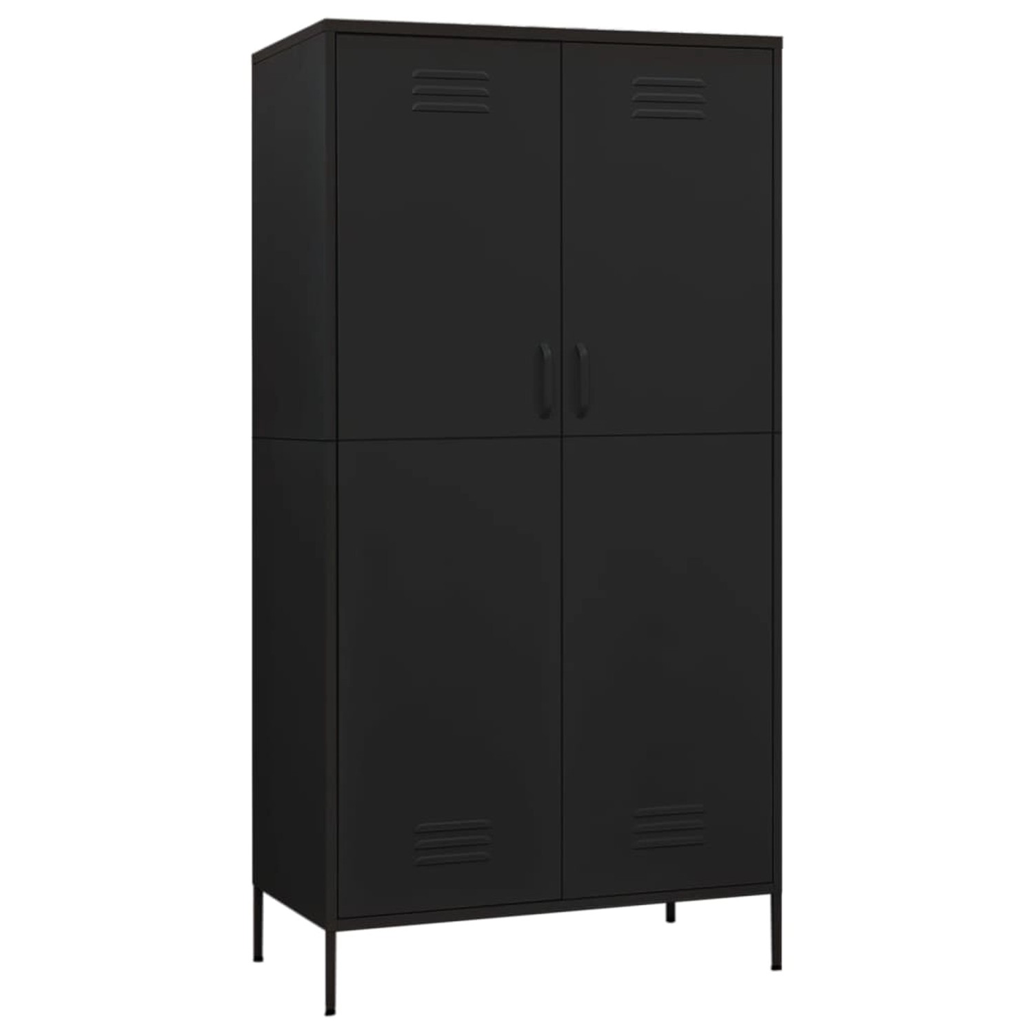 Kleiderschrank Schwarz 90x50x180 Cm Stahl günstig online kaufen