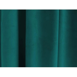 Blickdichter, petrolfarbener Fenstervorhang Velia mit verdeckten Schlaufen.