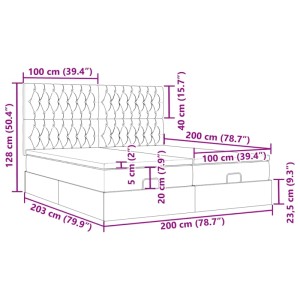 vidaXL Ottoman-Bett mit Matratzen Dunkelbraun 200x200 cm Stoff 3313723