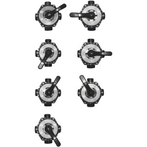Ubbink Poolfilter Set 400, verschiedene Ventil-Positionen für die Poolpumpe.