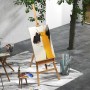 Klappbare Vinsetto Staffelei aus Buchenholz, höhenverstellbar mit Halterung und Leinwand.