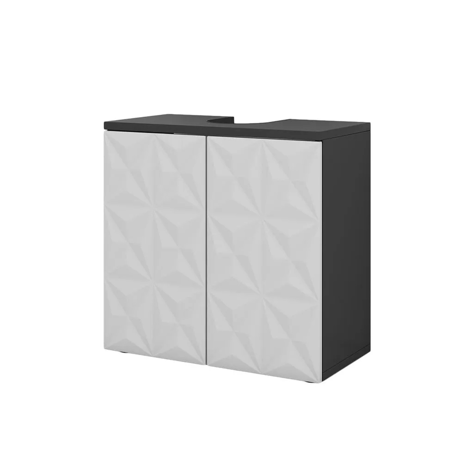 Vicco Waschbeckenunterschrank Edge Schwarz 60 x 57 mit 2 Türen