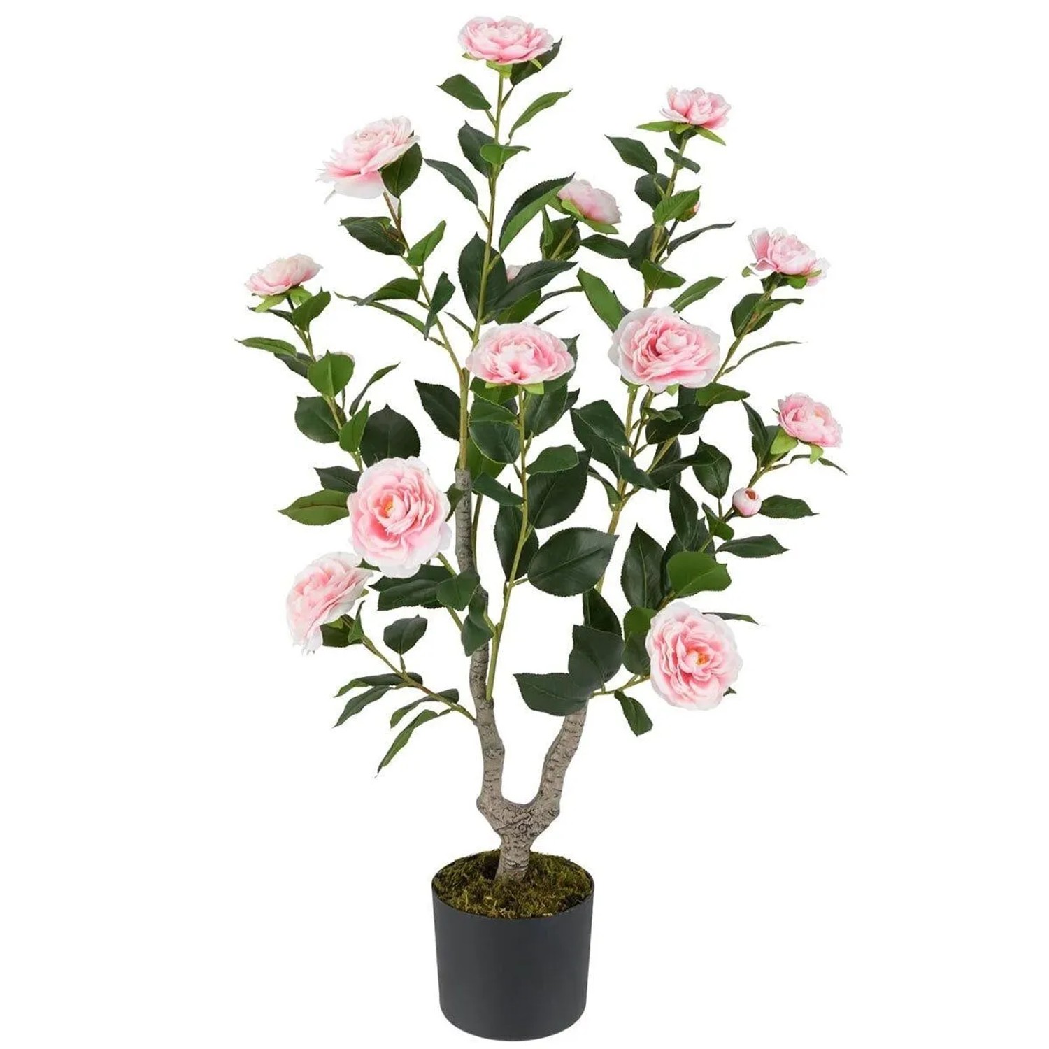 Costway Kunstbaum mit 16 Blüten und 116 Blättern Rosa 90 cm günstig online kaufen