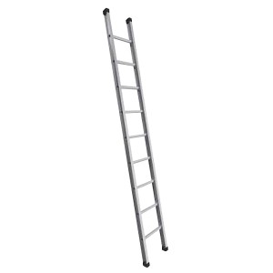 Schake Aluminium Anlegeleiter, 2,40m, mit Sprossen und Anti-Rutsch-Füßen.