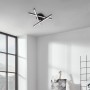 Moderne, schwarze Brilo LED-Deckenleuchte Rey, 3-flammig mit Glitzereffekt im Wohnraum.