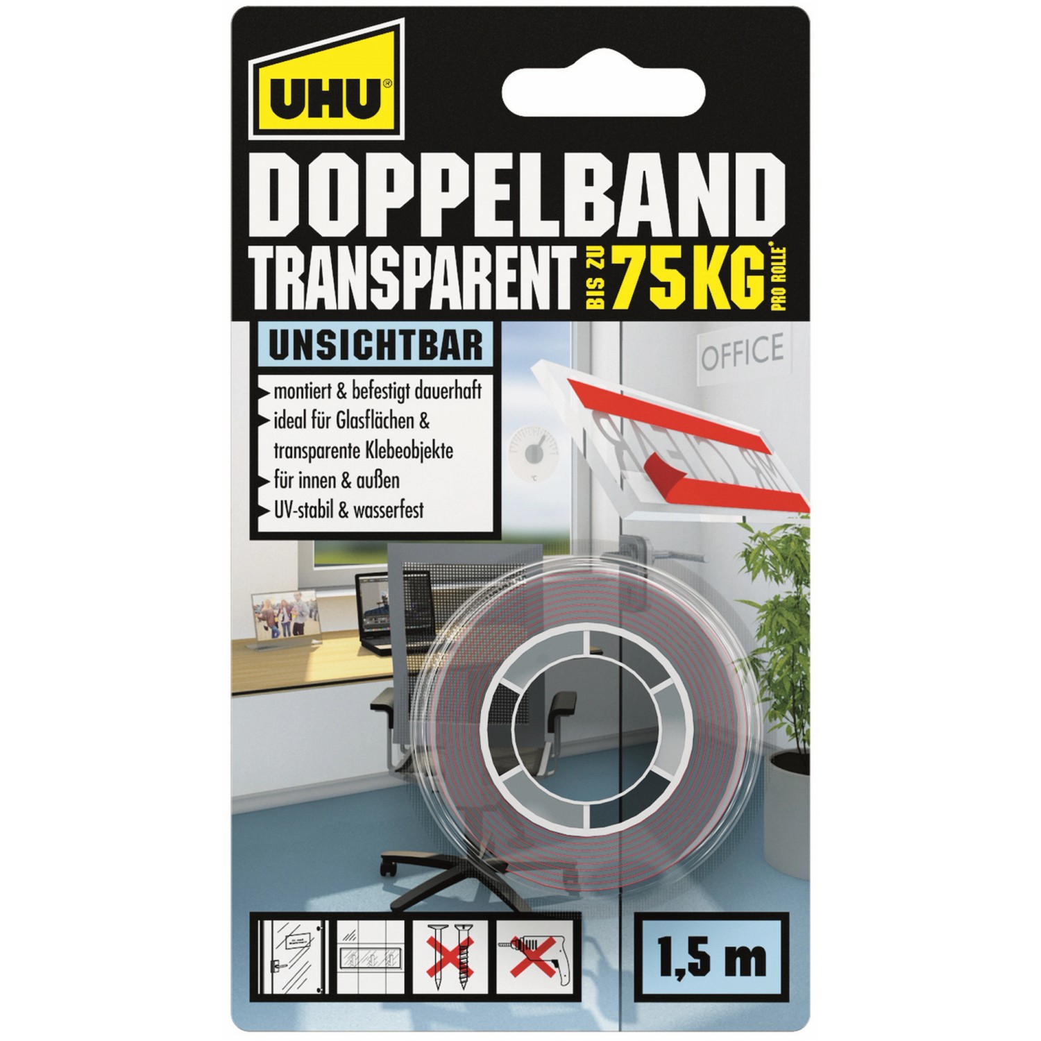 Uhu Doppelband transparent 1,5 m