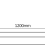 Technische Zeichnung: Osram LED-Lichtleiste Power Batten, 120cm, Maße und Details.