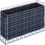 Eckiges Gabiona Gabionen-Hochbeet, 50x120x50 cm, Maschenweite 5x10 cm, Drahtkorb mit Vlies.
