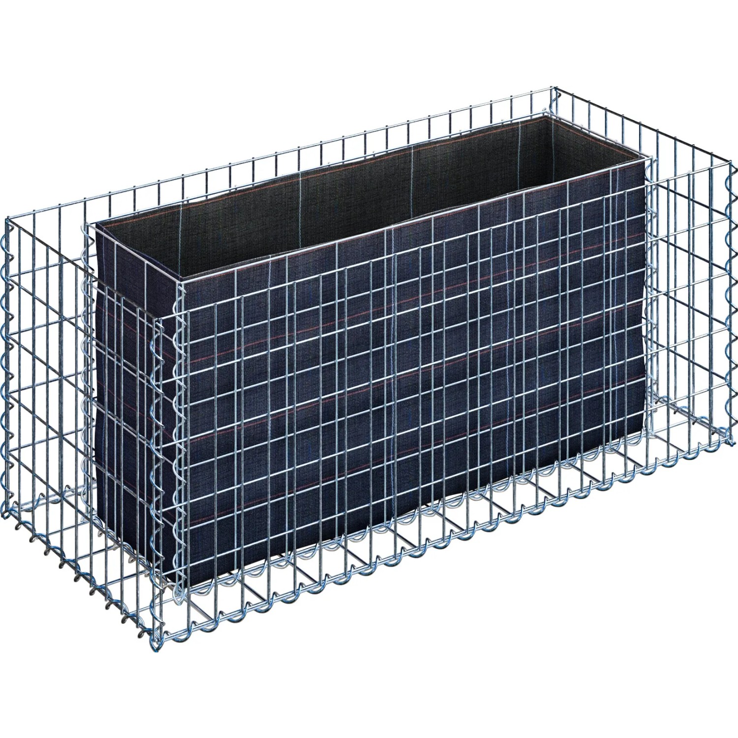 Gabiona Gabionen-Hochbeet eckig 50 cm x 120 cm x 50 cm Maschenw 5 cm x 10 cm