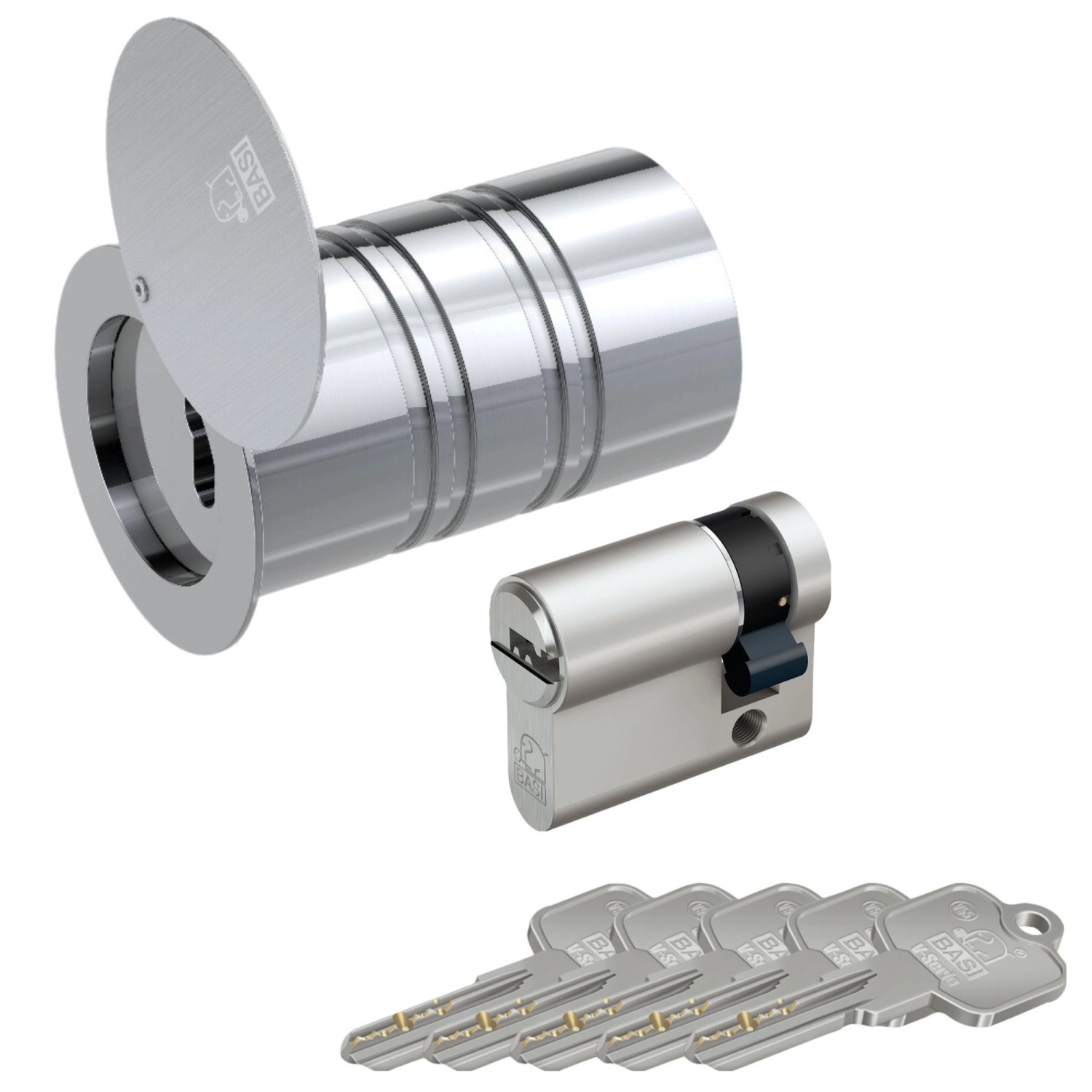 Basi - Rohrtresor mit Profil-Halbzylinder - SET - RT 103-S - VB2140-0005