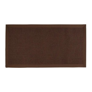 Dunkelbrauner KARAT Sisalteppich Amazonas mit breiter Bordüre, 70x130 cm.