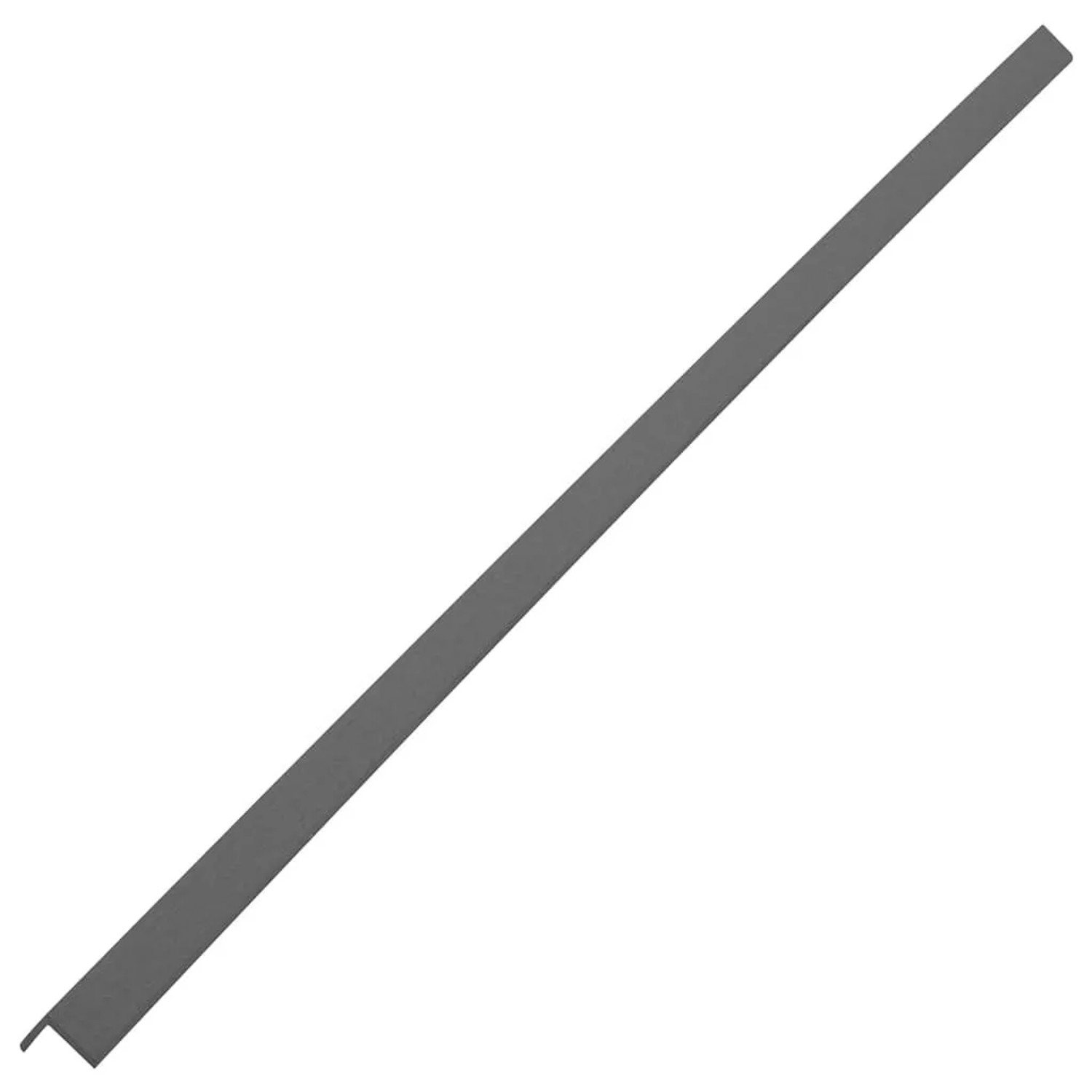 Graue WPC Winkelleiste, 170 cm lang, für Terrassendielen und Kanten. Robustes L-Profil für Trockenausbau.