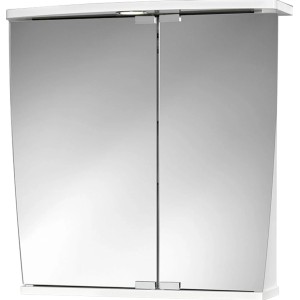 Jokey Spiegelschrank, 58 cm breit, mit zwei Spiegeltüren und integrierter Beleuchtung.