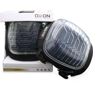 OX-ON Knieschoner Supreme mit Gel, schwarze Arbeitskleidung für Komfort und Schutz.