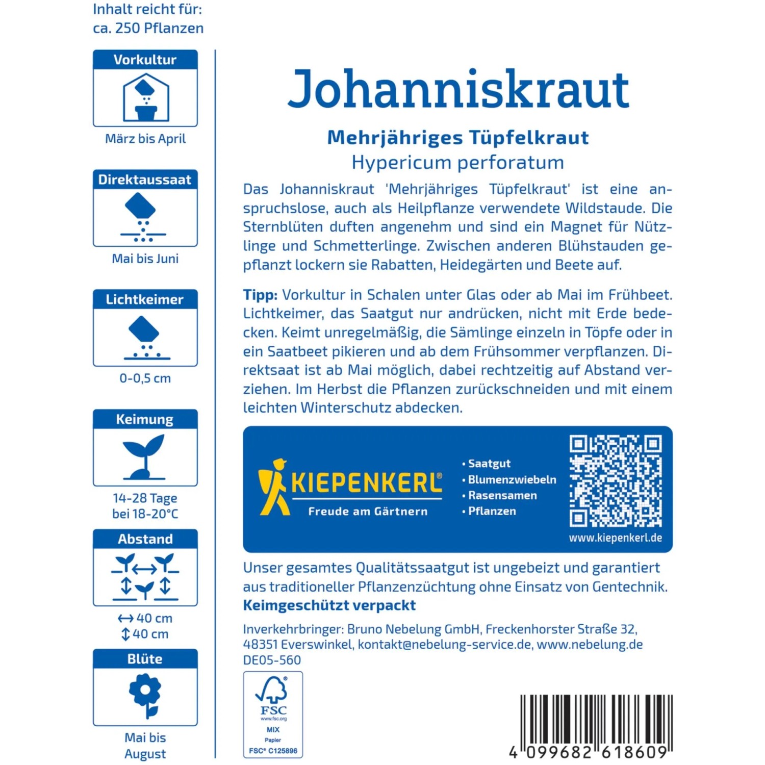 Kiepenkerl Johanniskraut Saatgut: Mehrjähriges Tüpfelkraut für sonnige Standorte.