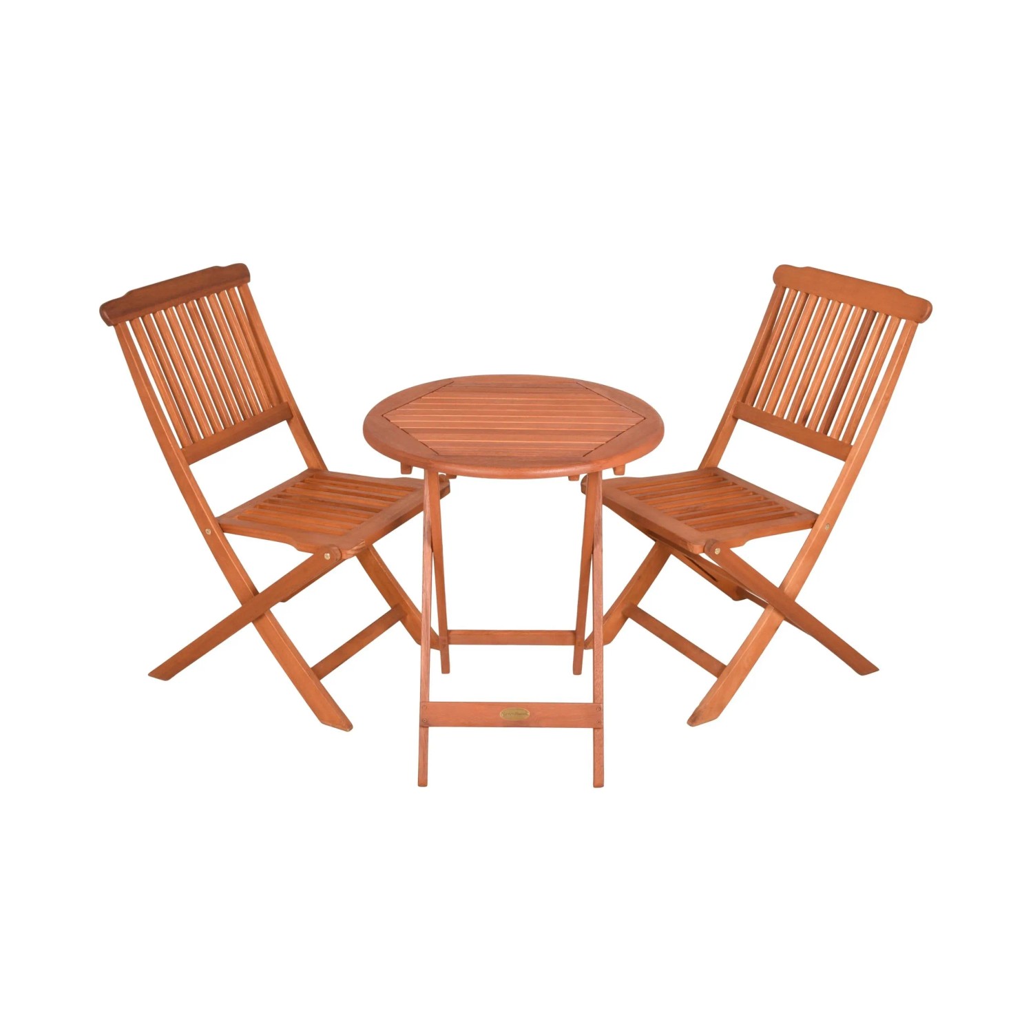 DELUKE Balkonmöbel-Set DIJON Eukalyptus Natur Balkon-Set Gartenmöbel-Set Sitzgruppe Balkonstuhl Balkontisch