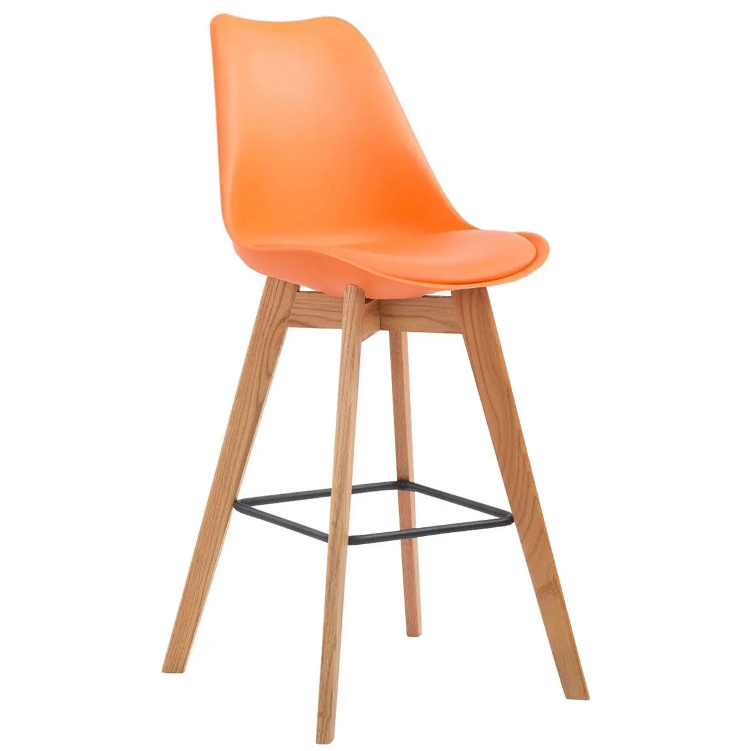 DELUKE Barhocker GIKAR Kunststoff Orange 48x56x112cm Barstuhl Mit Lehne Tresenhocker Tresenstuhl