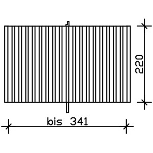 Technische Zeichnung: Skan Holz Rückwand Deckelschalung, 341x220 cm, Fichte weiß, Zubehör für Carports.