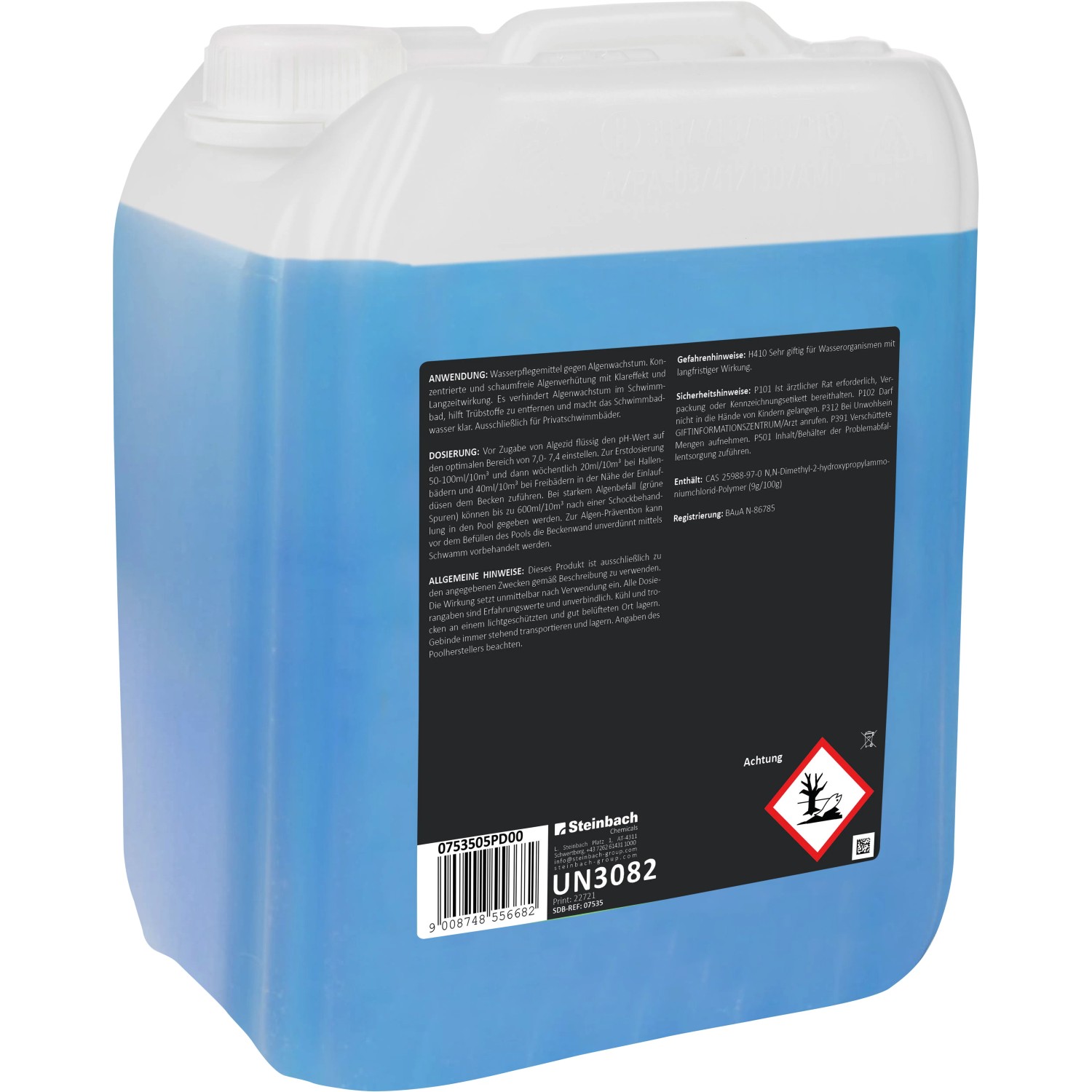 Kanister Pool Algezid Standard 5 l: Algenbekämpfung für klares Poolwasser.