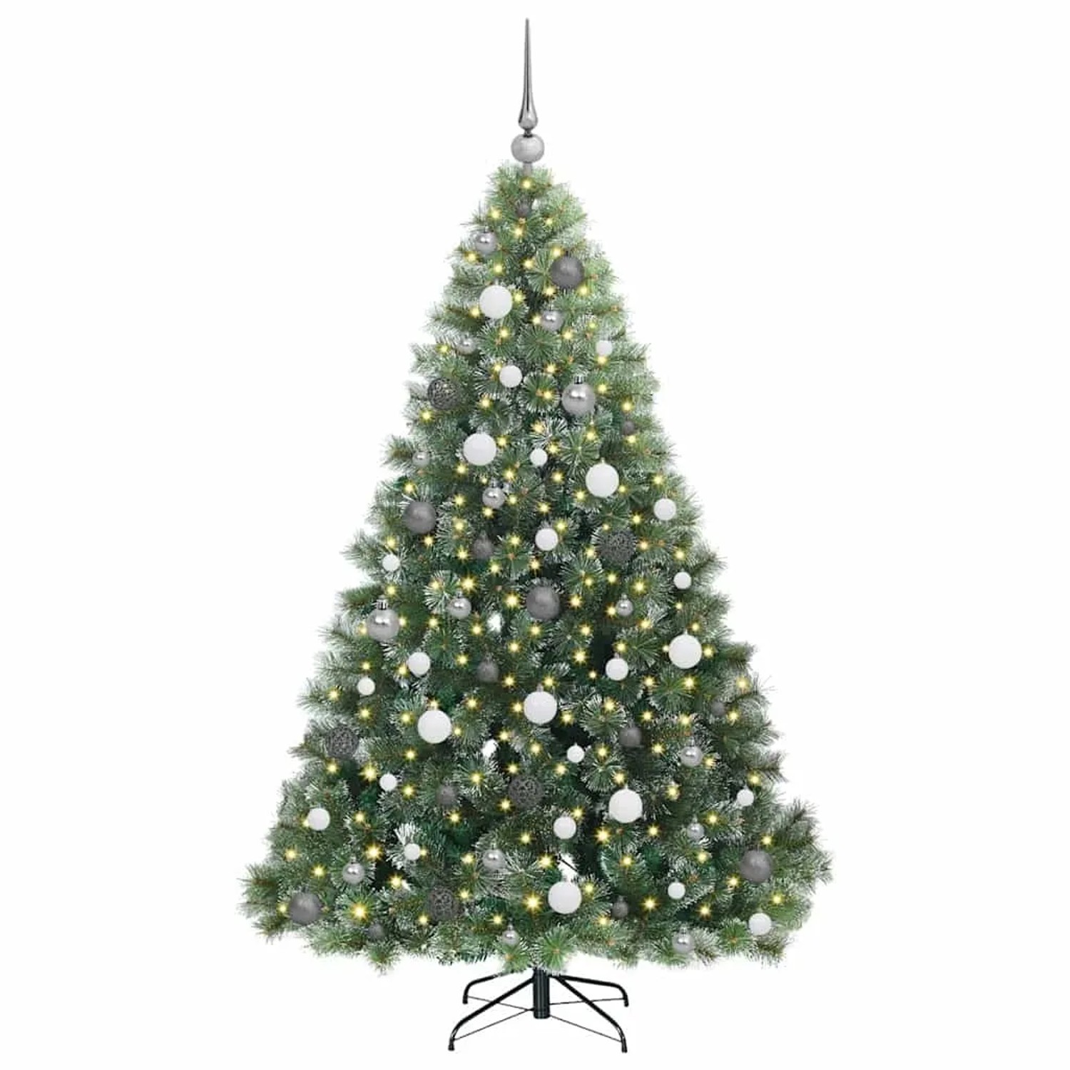 vidaXL Künstlicher Weihnachtsbaum mit 300 LEDs Grün 180 cm PE und PVC 3397847