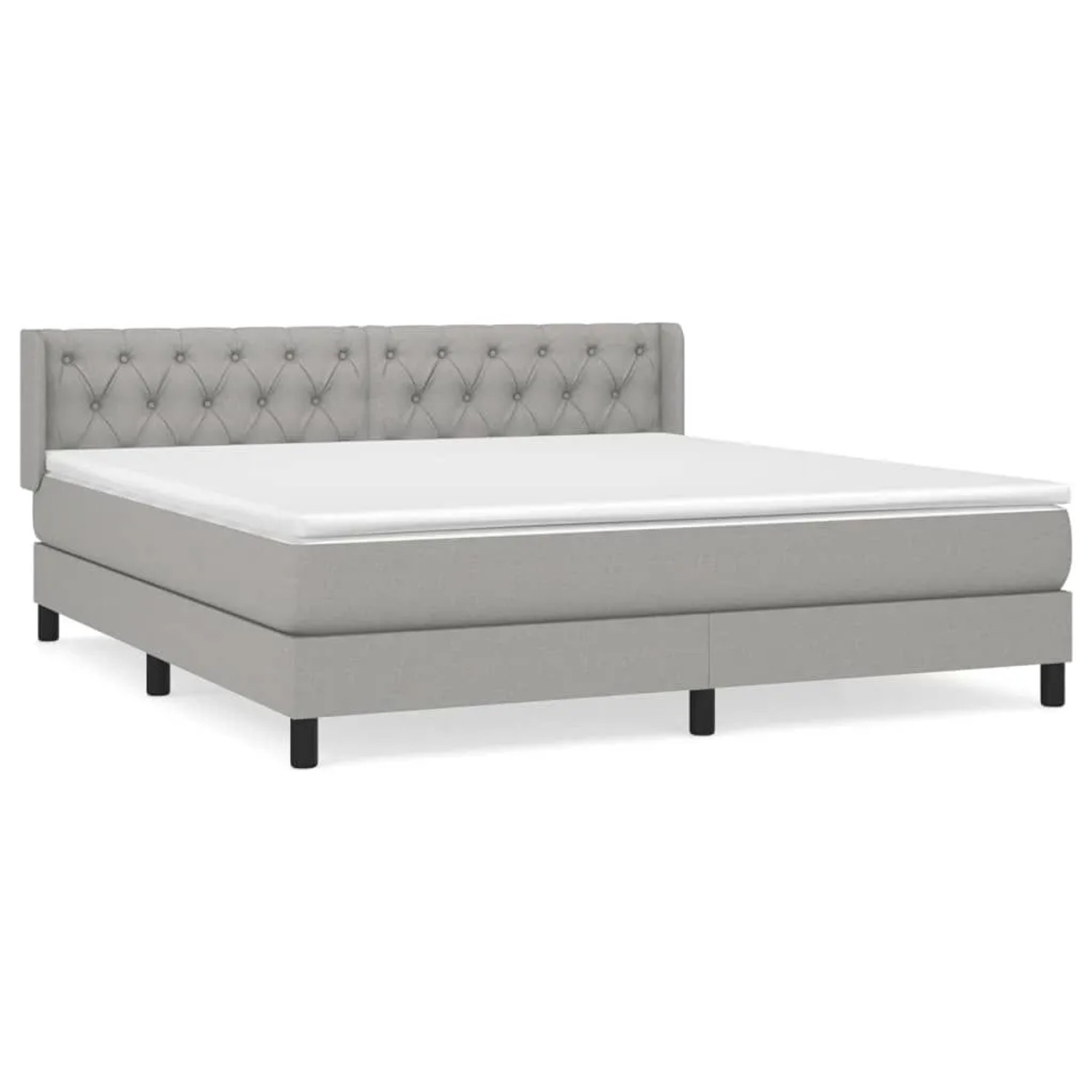 vidaXL Boxspringbett mit Matratze Hellgrau 160x200 cm Stoff 3129961 günstig online kaufen