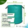 Grüner TTL GARDEN Gartensack, 272 L Volumen, mit Griffen, selbststehend. Robustes Polypropylen für Laub & Gartenabfall im 3er Set.