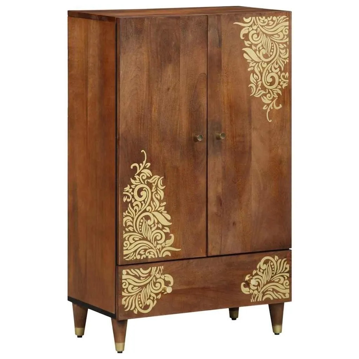 vidaXL Highboard mit Regal Braun 60 x 33 x 100 cm Massivholz Mango 4018766