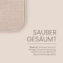 Bestlivings Stuhlkissen Struktur Creme, Detailaufnahme der Webstruktur und des Saums.
