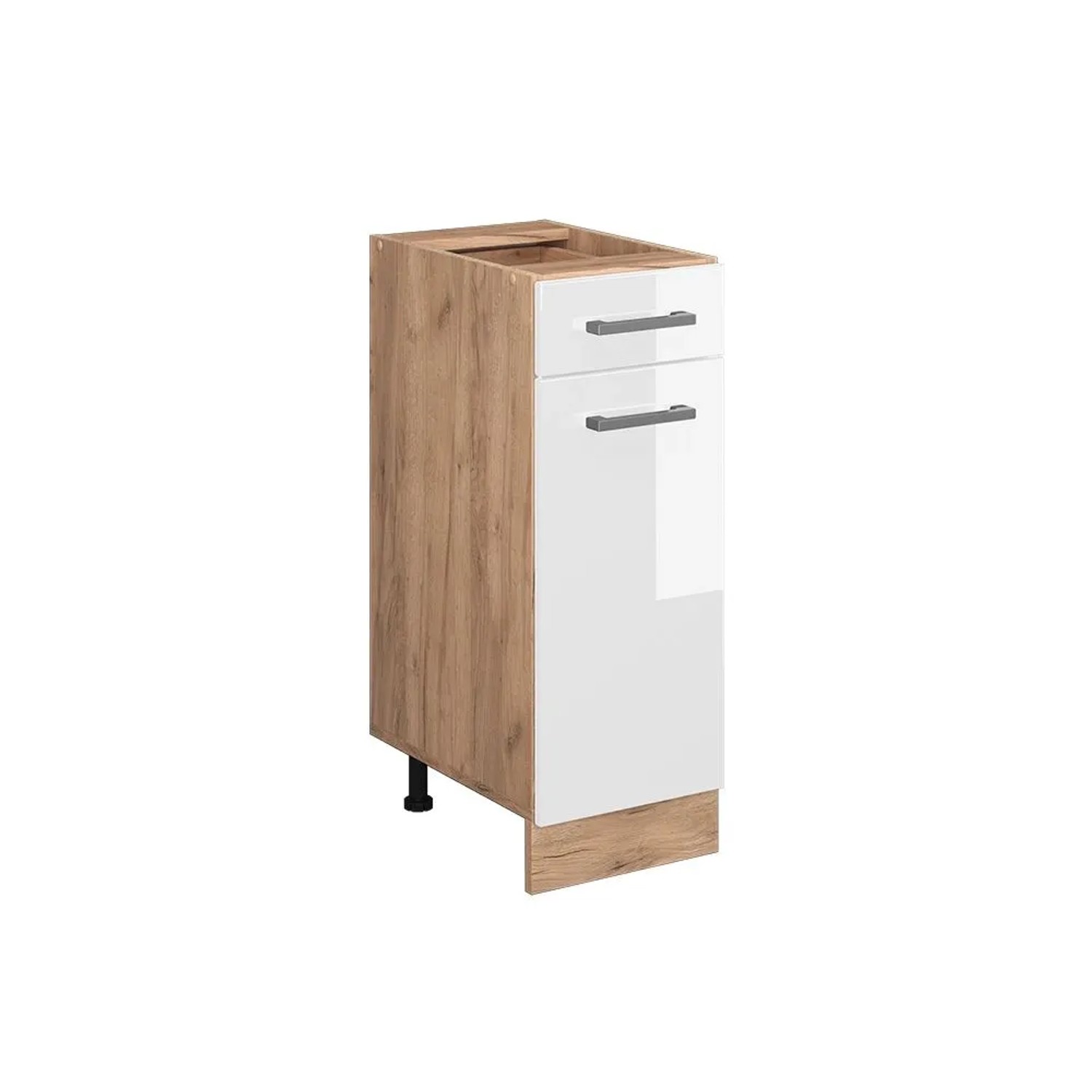 Vicco Küchenunterschrank R-Line Weiß Hochglanz Goldkraft Eiche 30 cm ohne Arbeitsplatte