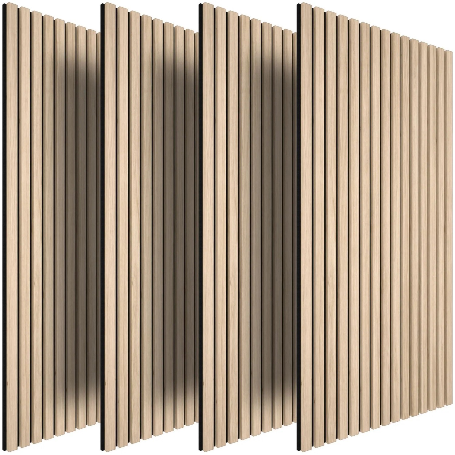 Tectake Akustikpaneele Sonic Wall Holzoptik In Eiche Hell Schallabsorbierender Filz 4Er Set 120 x 60 x 120 cm Eiche Hell