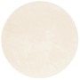 Runder, creme-farbener Hochflor Teppich Melia Super Soft von Pergamon, 160x160cm.