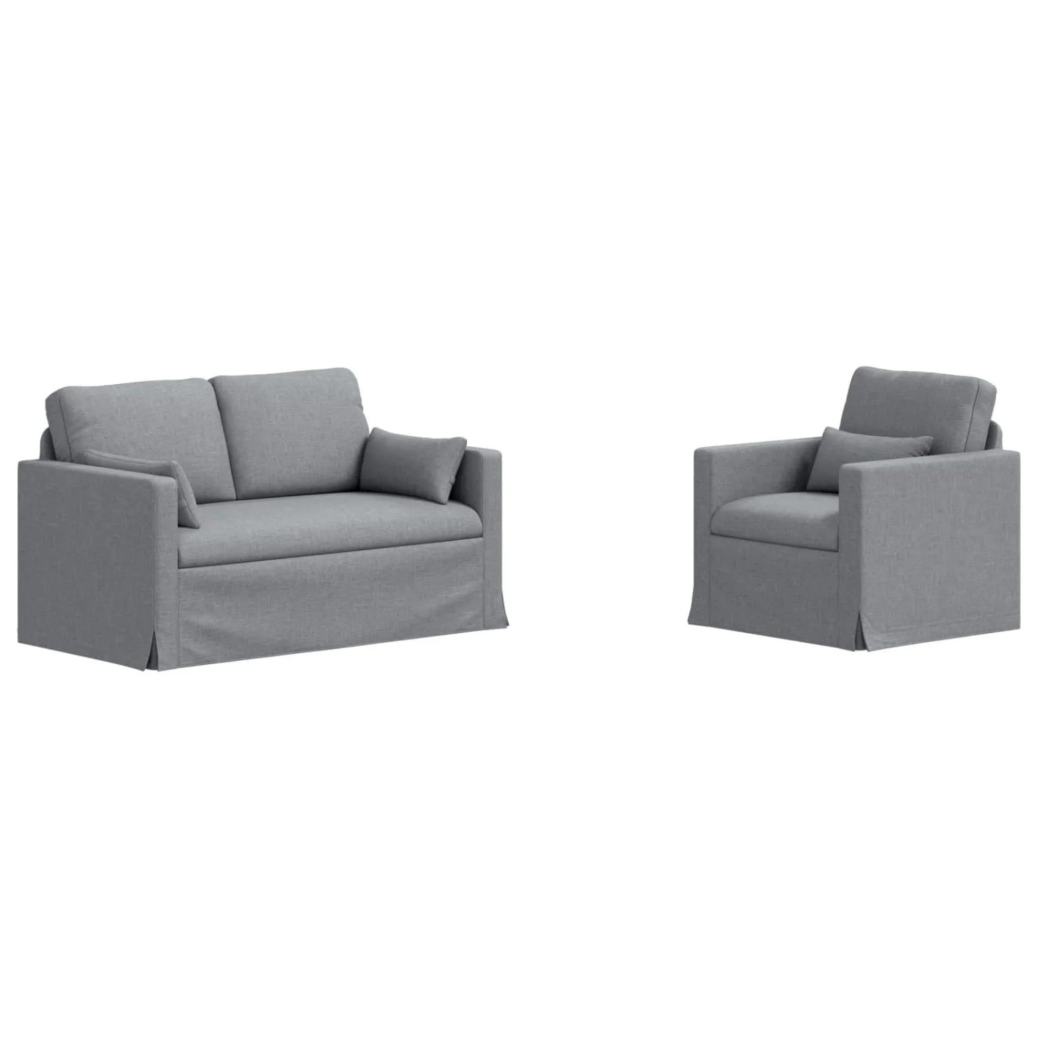 vidaXL Sofa 2-Tlg Hellgrau 139 x 78 x 80 cm Stoff 3407493