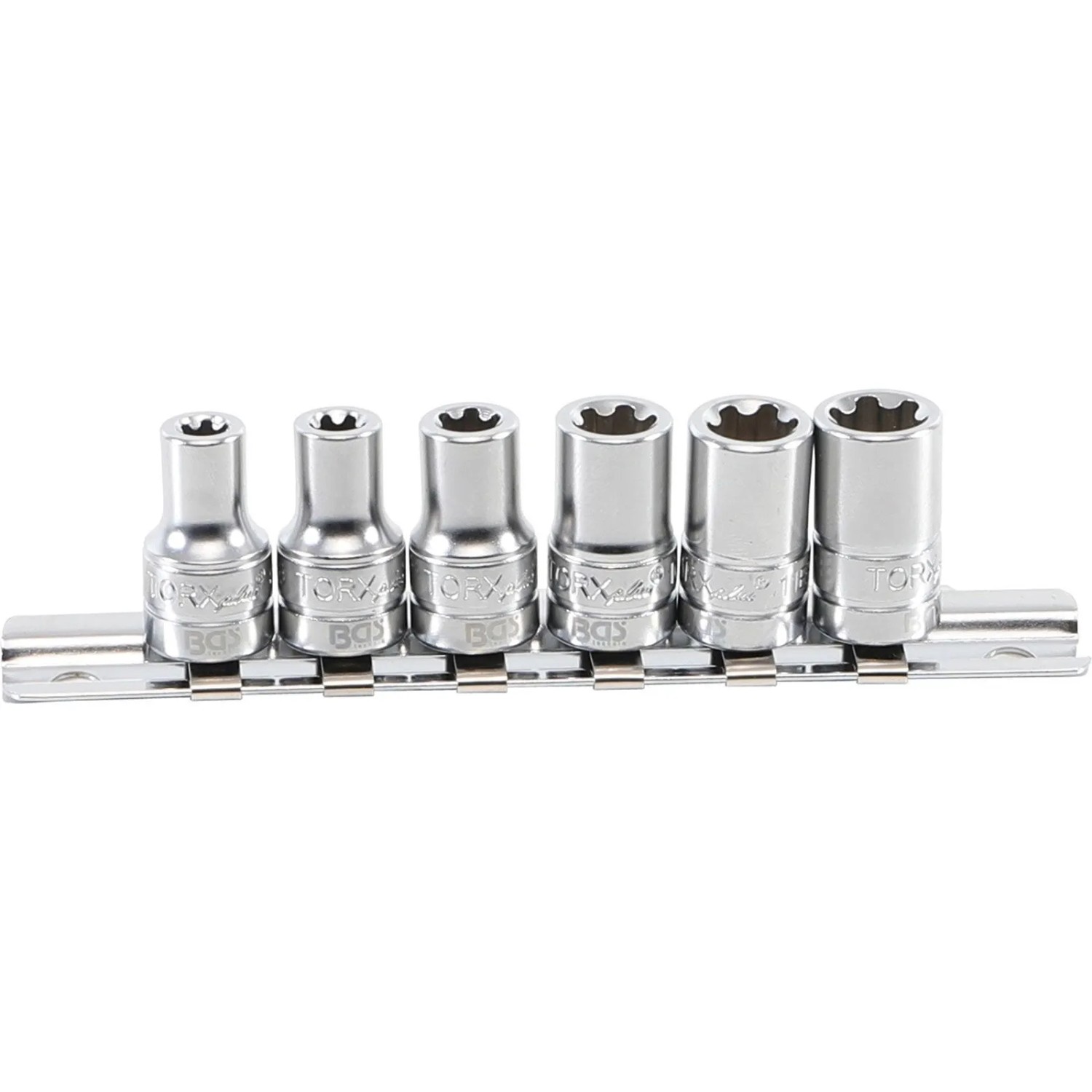 BGS Steckschlüssel Einsatz Satz T Profil Plus  Für Torx Plus  Antrieb Innenvierkant 6 3 Mm  1 4 Zoll  SW 6EP 12EP 6Tlg  9588