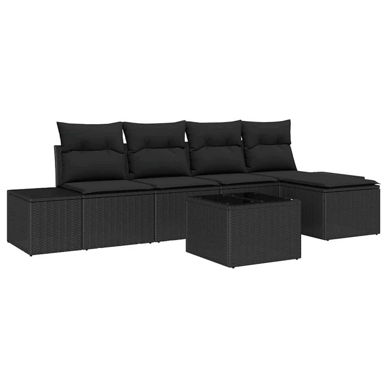 vidaXL 6-Teiliges Garten-Sofa-Set mit Kissen Beige Poly Rattan 3347033 günstig online kaufen