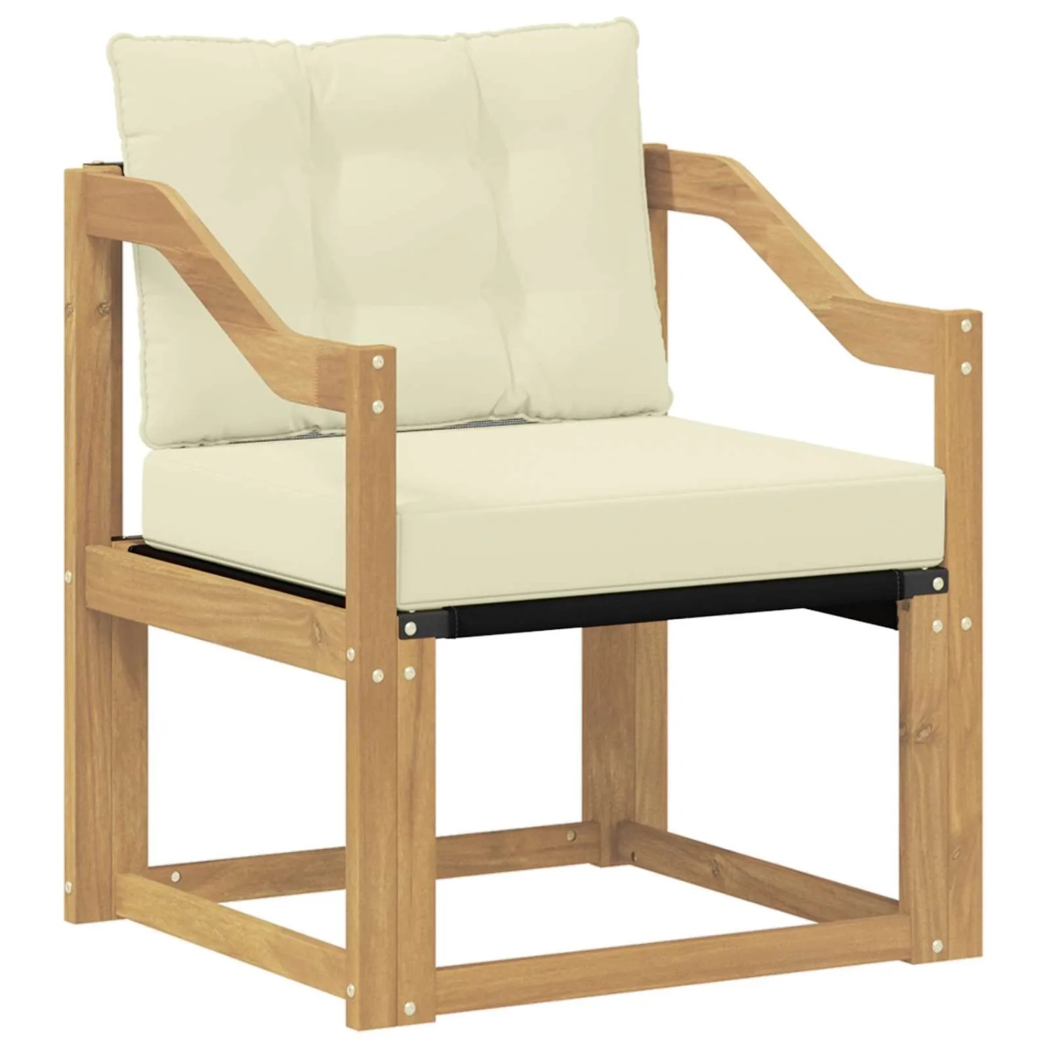 vidaXL Outdoor-Sofa Massivholz Akazie Weiß und Creme 3439048