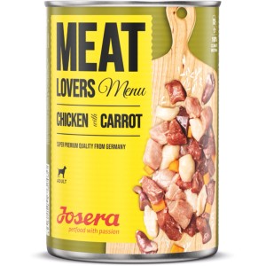 Josera Hunde-Nassfutter Meat Lovers Menu Chicken mit Karotte, 400g Dose.