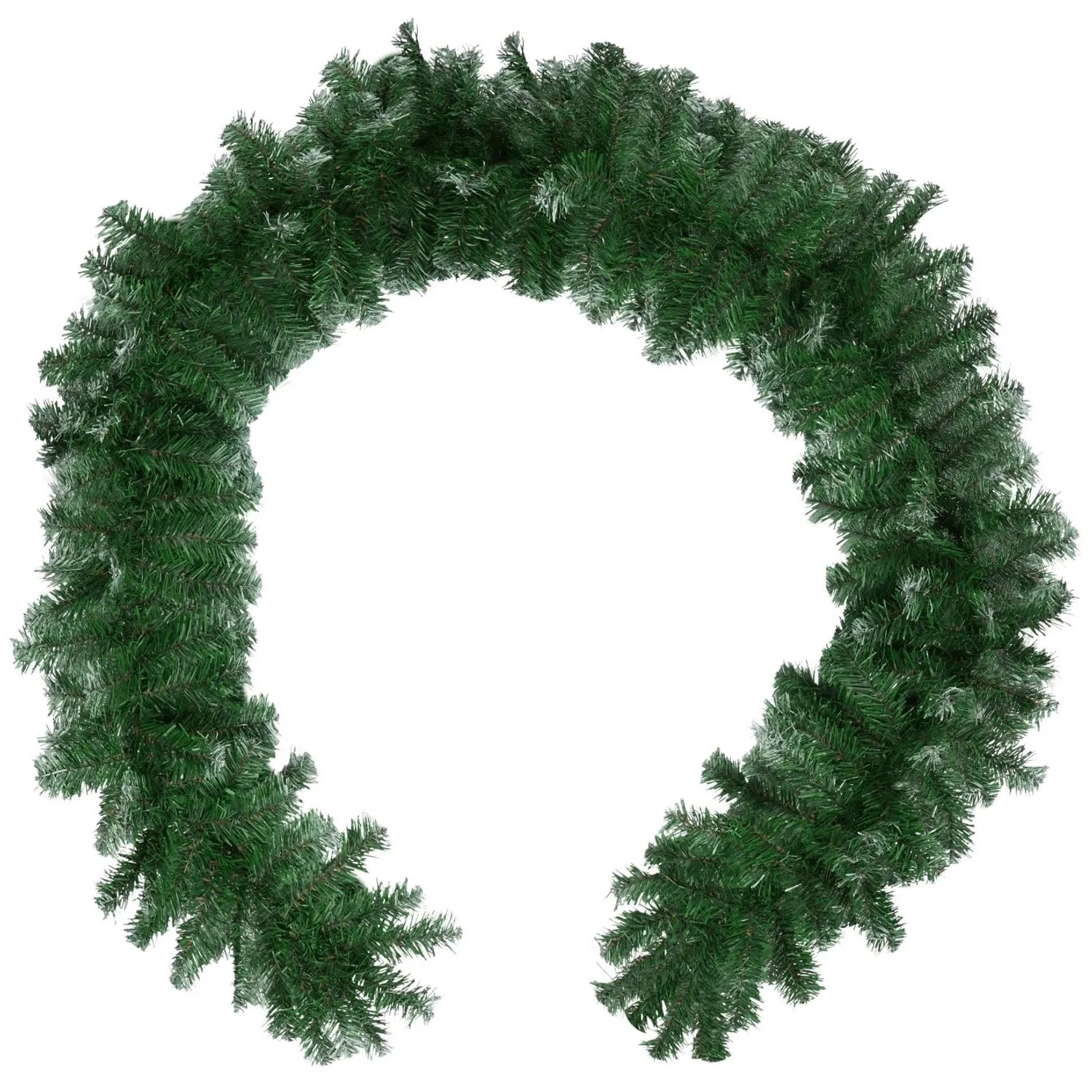 Tectake Weihnachtsgirlande Holly Naturgetreu  270 cm Mit Weißen Spitzen  270 x 30 x 30 cm Grün
