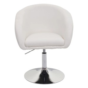 CHEFGASTRO Esszimmerstuhl Gepolstert 90x59x60cm Sitzhöhe 45cm Drehbar Höhenverstellbar Stoff/Textil Creme-Weiß