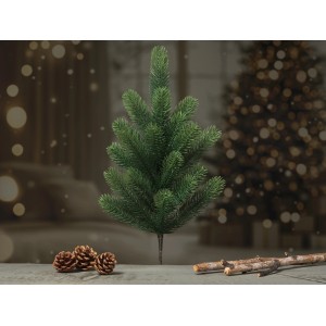 Künstlicher, grüner Tannenzweig Nagano, 52,5 cm hoch, für die Weihnachtsdeko im Innenbereich.