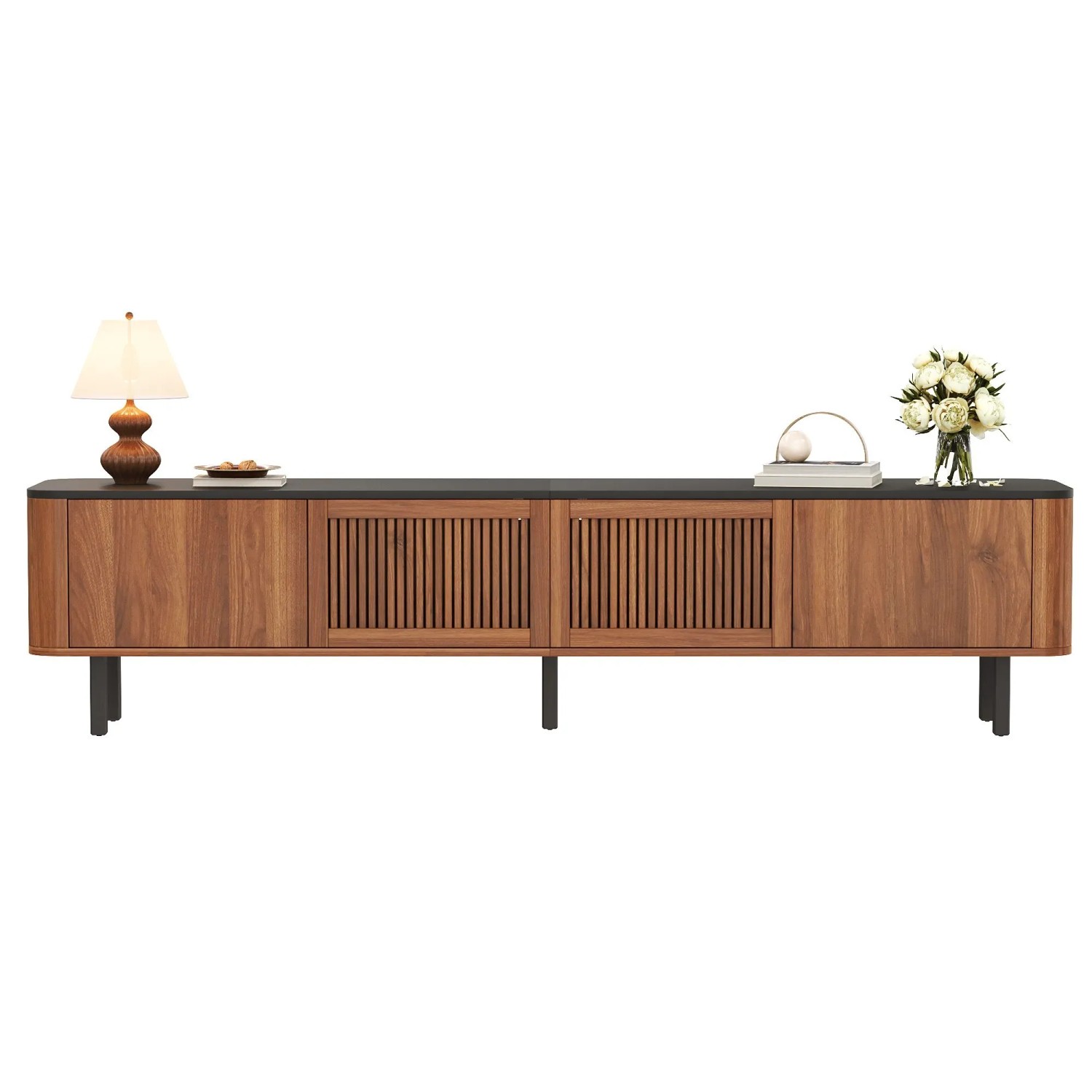 okwish TV Schrank mit Einzigartigem Design und Stauraum 190 x 35 x 45 cm Braun