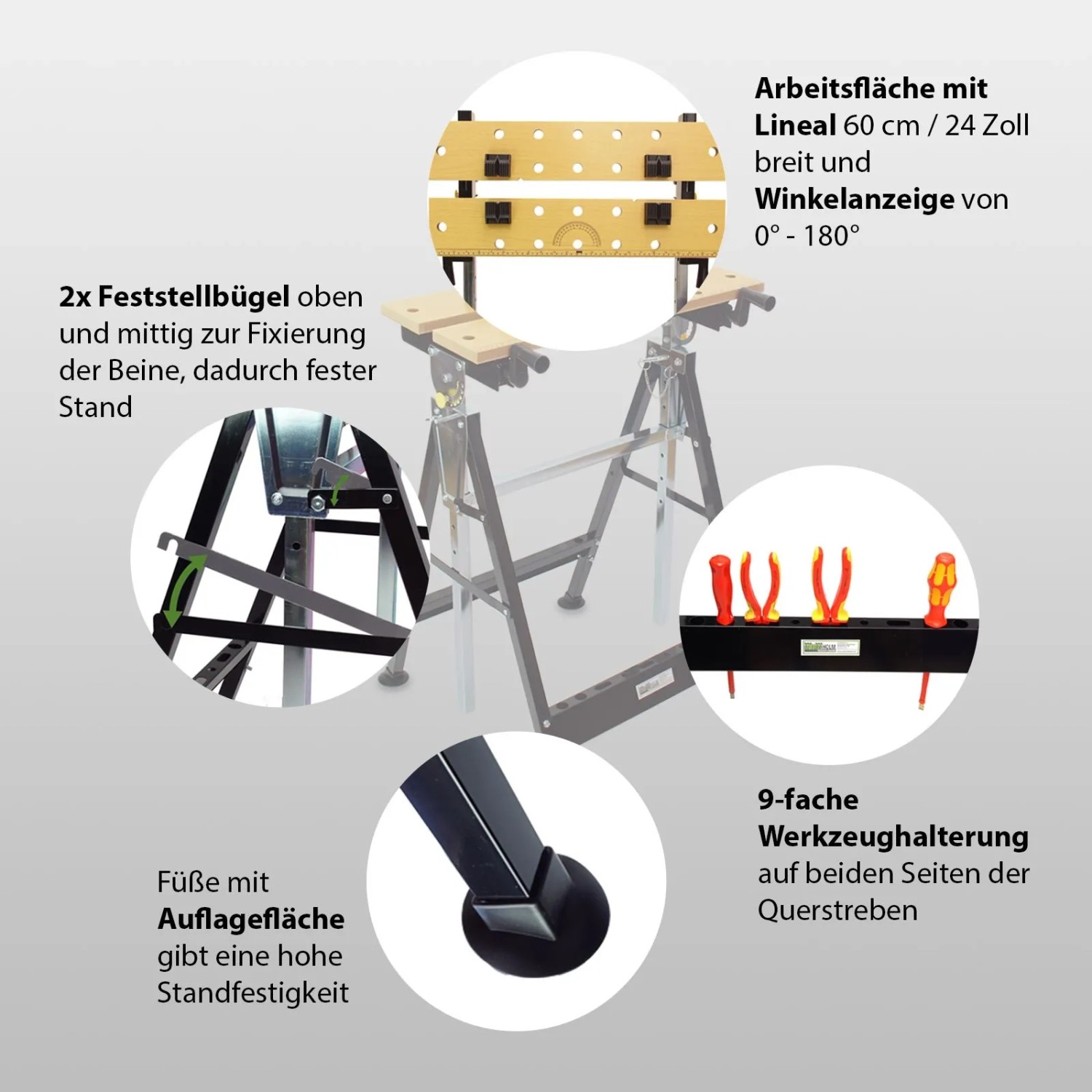 2er Set Werkbank Werktisch Spanntisch Arbeitstich Klappbar höhenverstellbar 2er Set Werkbank Werktisch Spanntisch Arbeitstich Klappbar höhenverstellbar