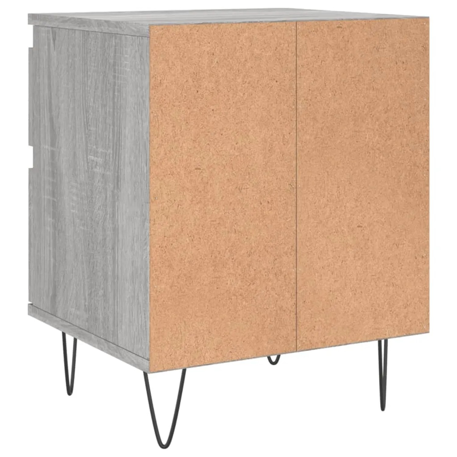 vidaXL Nachttisch Grau Sonoma, 40x35x50 cm, Holzwerkstoff mit Metallbeinen.