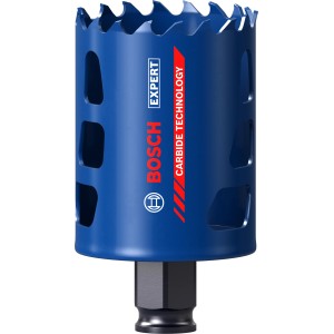 Blaue Bosch Expert Lochsäge Tough Material, Ø 51 mm, für präzise Löcher bis 60 mm Tiefe.