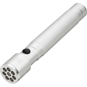 Silberne Stabtaschenlampe LED mit 8 LEDs für Innen & Außen.