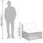vidaXL Garten-Sofagarnitur, 9-teilig, beige Poly Rattan, mit Maßangaben zur Höhe.
