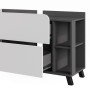 Vicco Waschbeckenunterschrank Karen, anthrazit/weiß, 100 cm breit, mit 2 Türen, Schubladen und offenen Fächern.