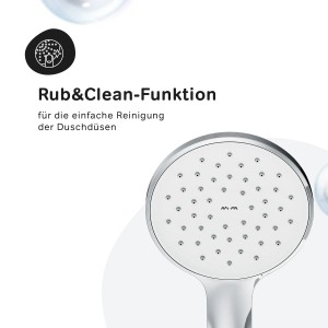 AM.PM Handbrause mit Rub&Clean Funktion für Duscharmaturen Sets.